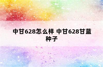 中甘628怎么样 中甘628甘蓝种子